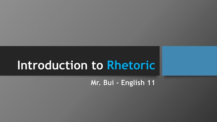 introduction to rhetoric