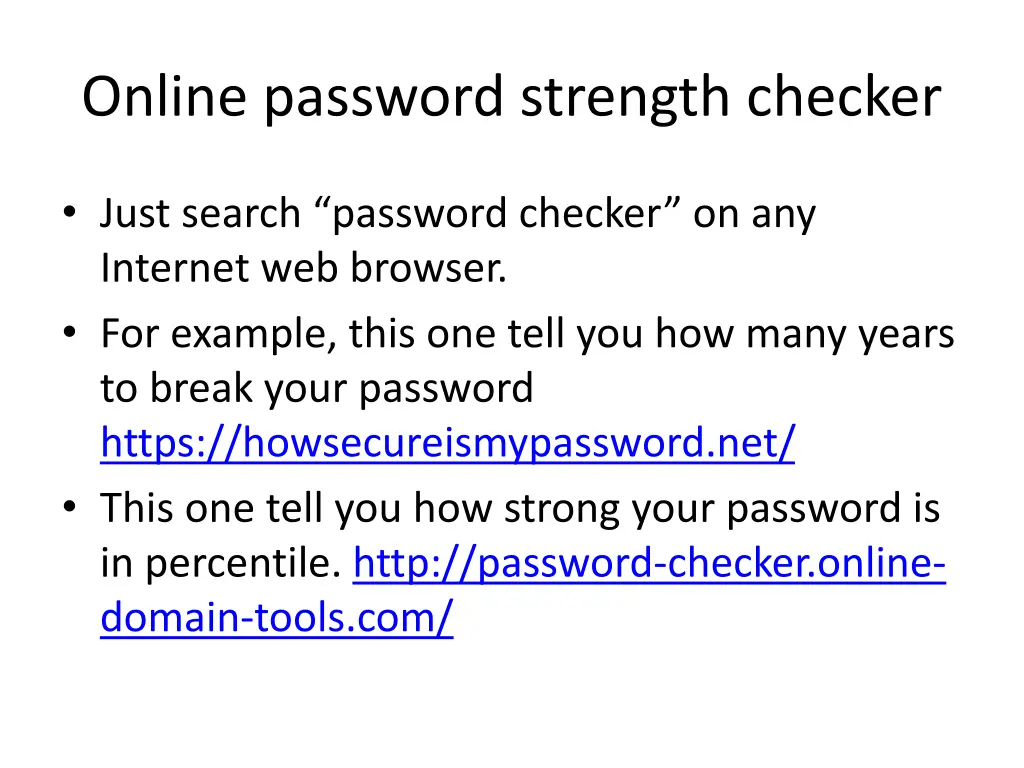 online password strength checker