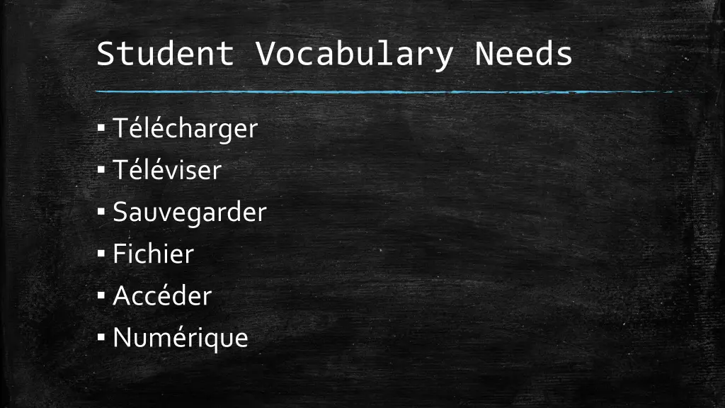 student vocabulary needs