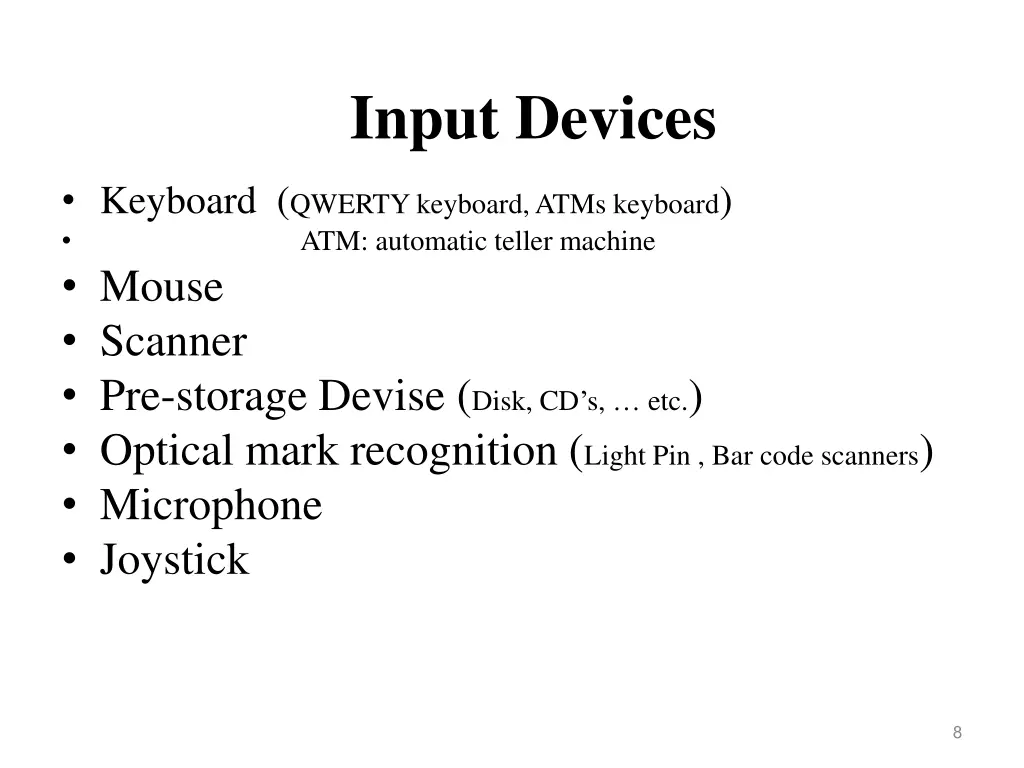 input devices 1