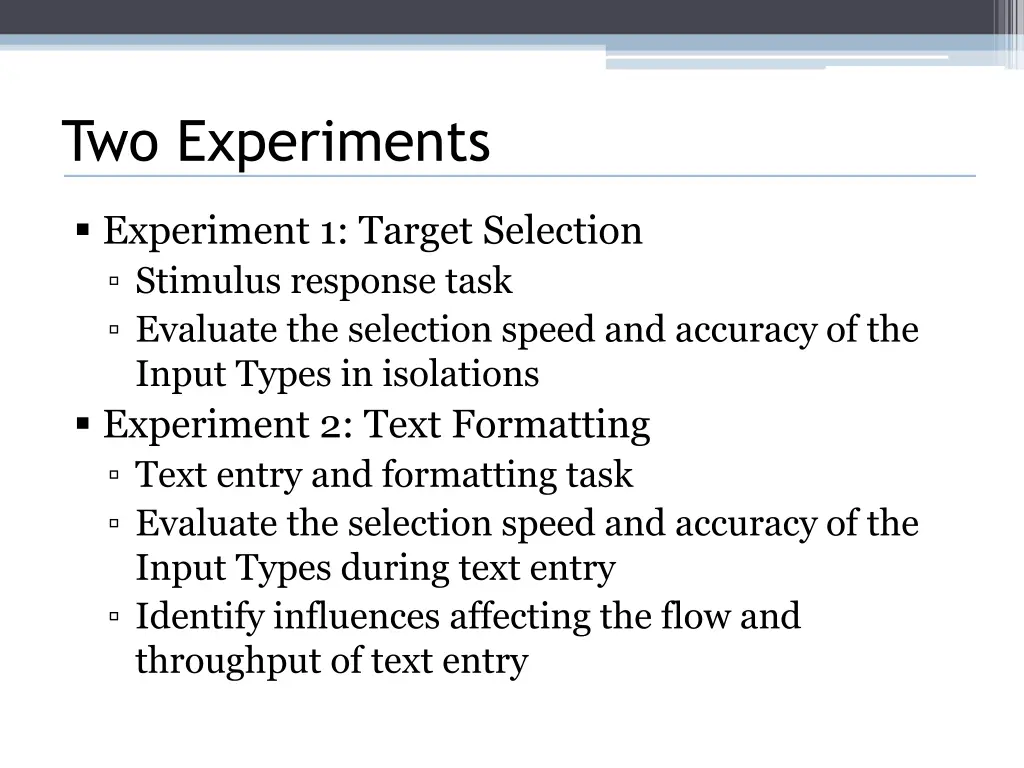 two experiments