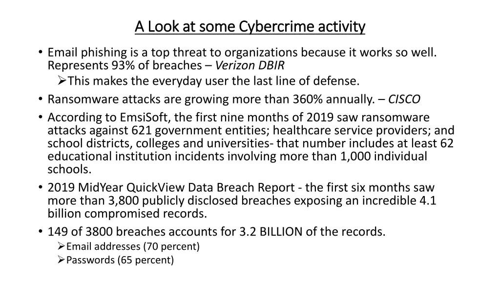 a look at some cybercrime activity a look at some