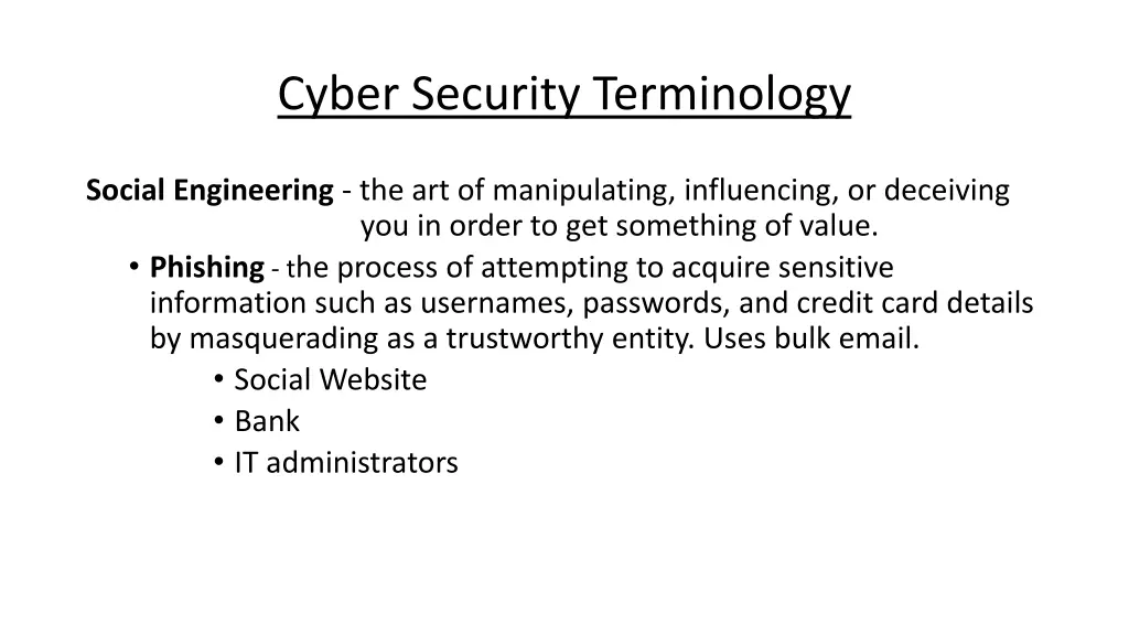 cyber security terminology