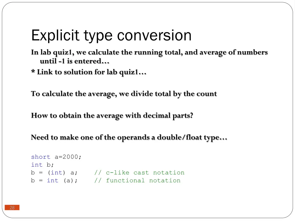 explicit type conversion in lab quiz1