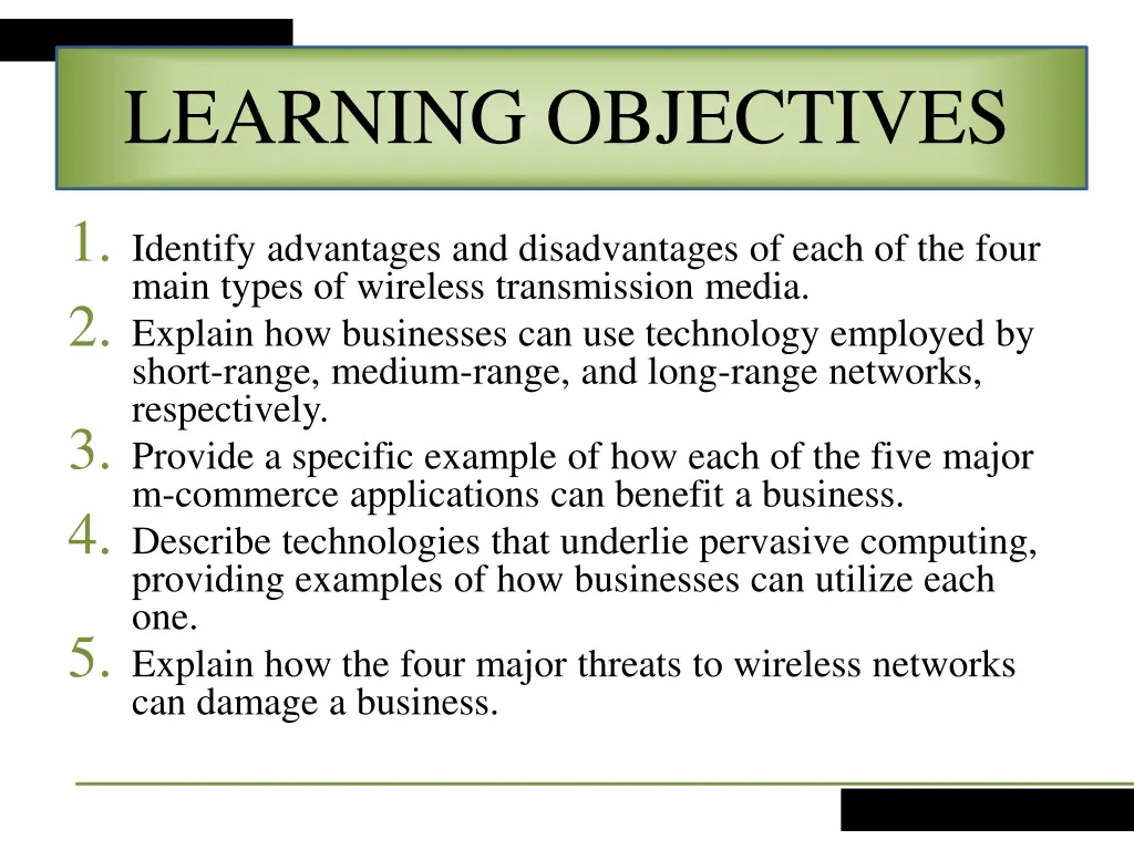 learning objectives