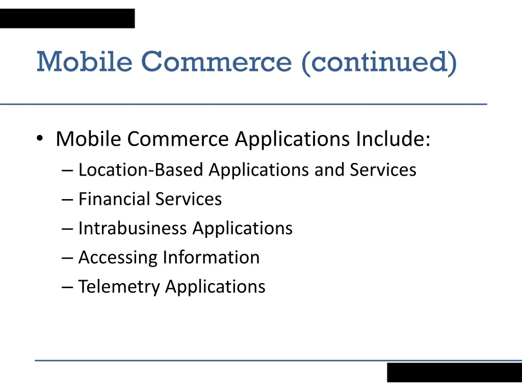 mobile commerce continued