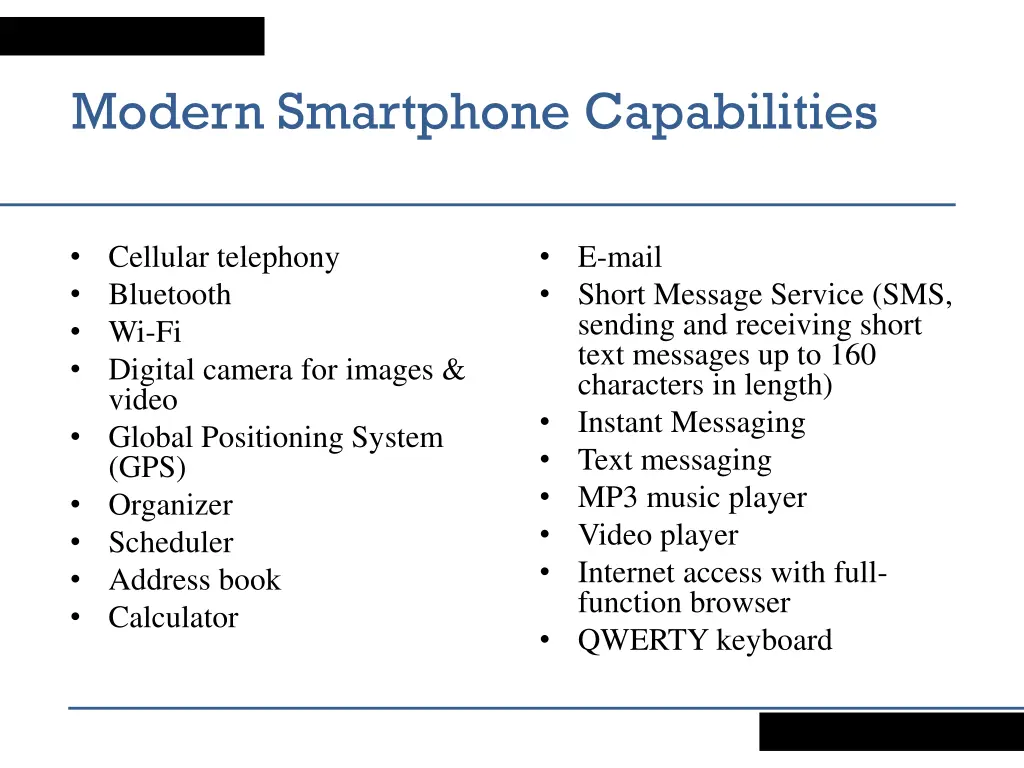 modern smartphone capabilities