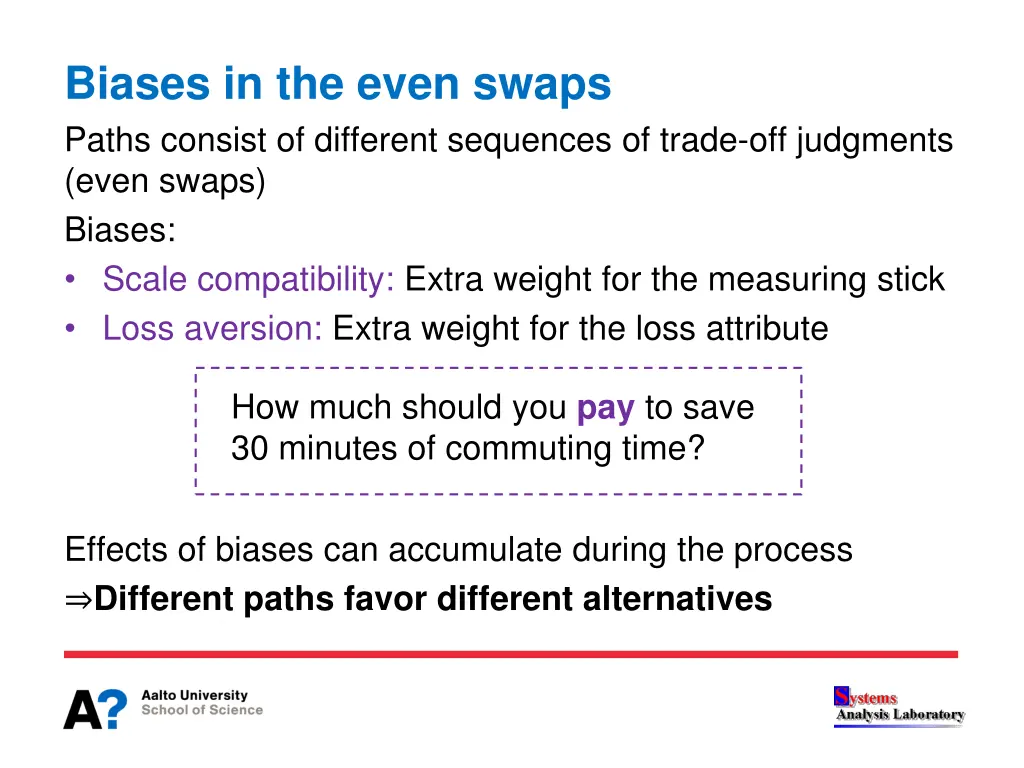 biases in the even swaps paths consist