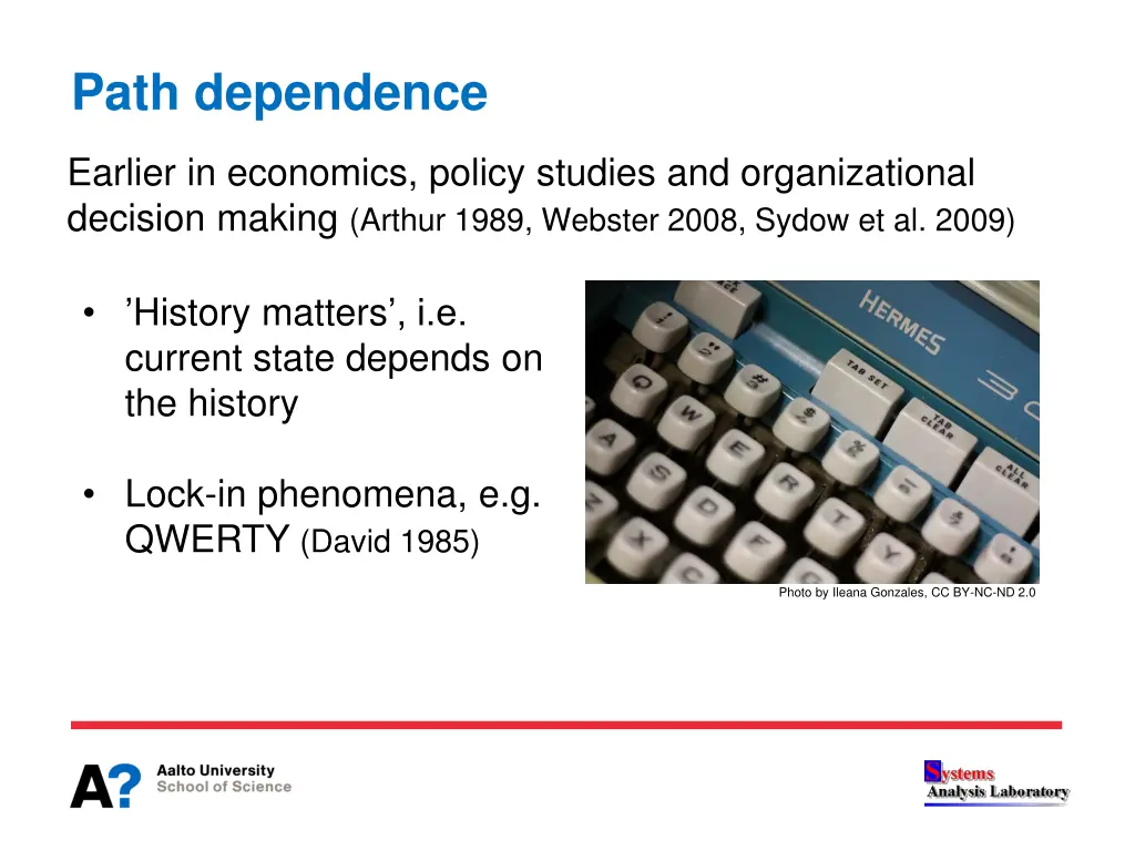 path dependence