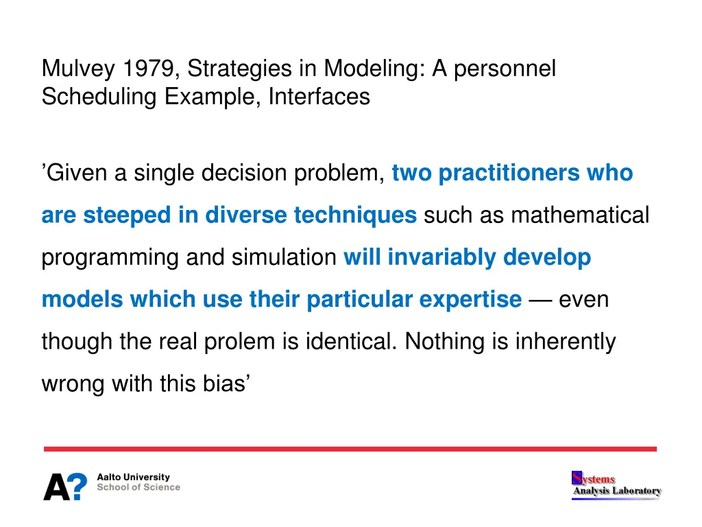 mulvey 1979 strategies in modeling a personnel