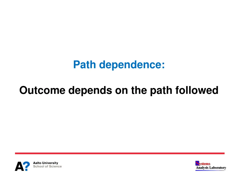 path dependence