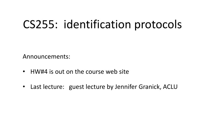 cs255 identification protocols