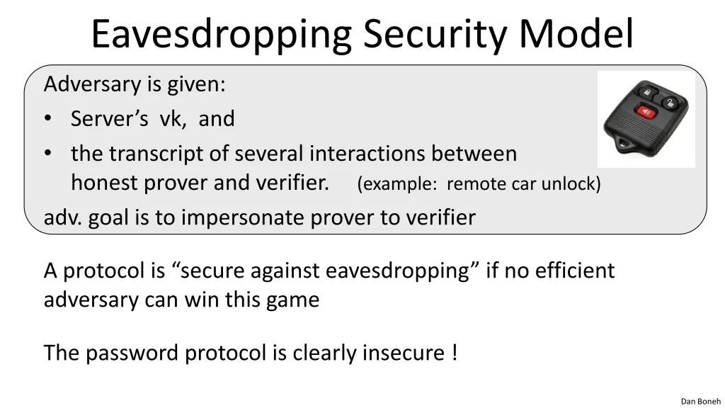 eavesdropping security model