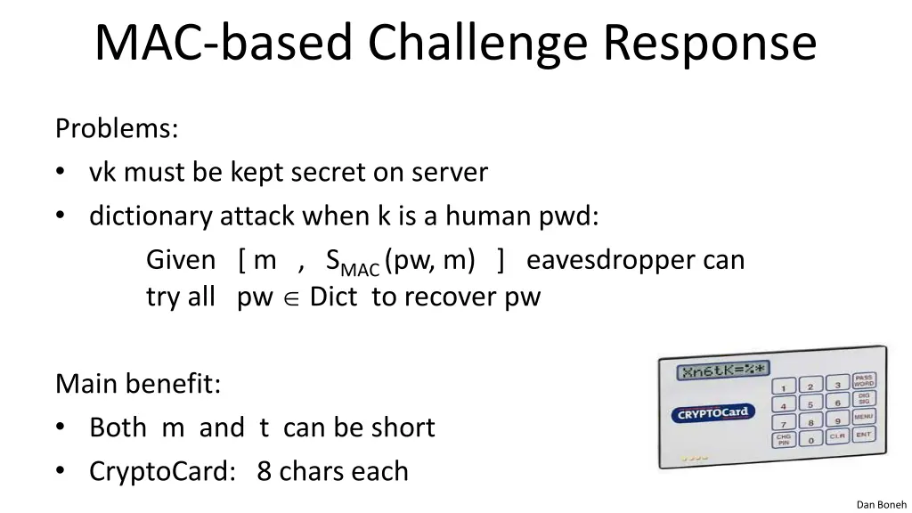 mac based challenge response