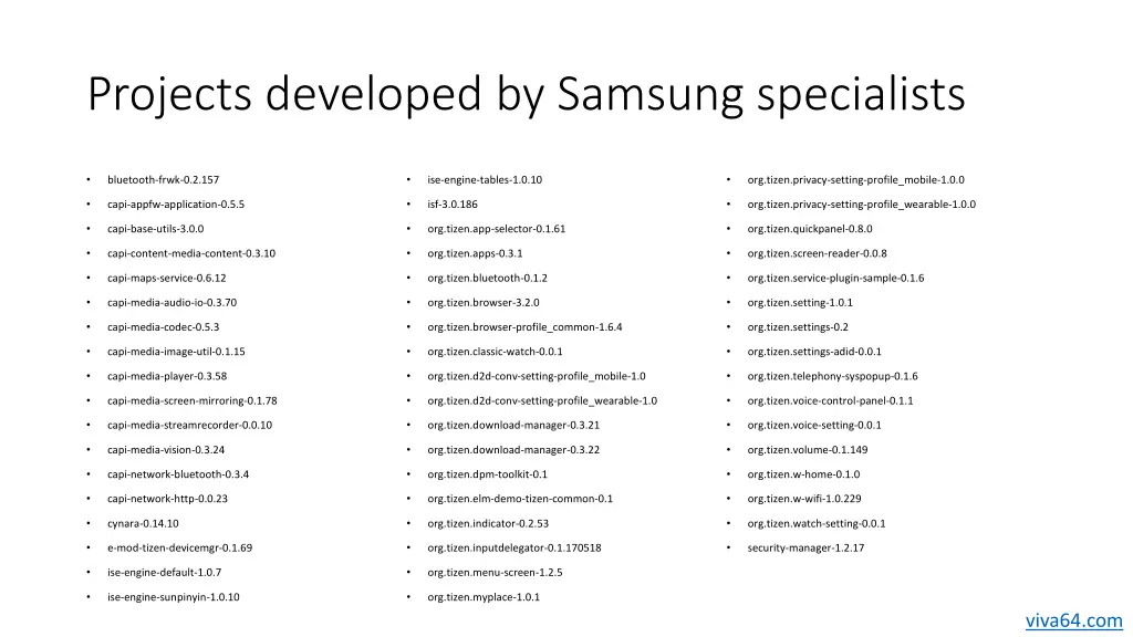 projects developed by samsung specialists