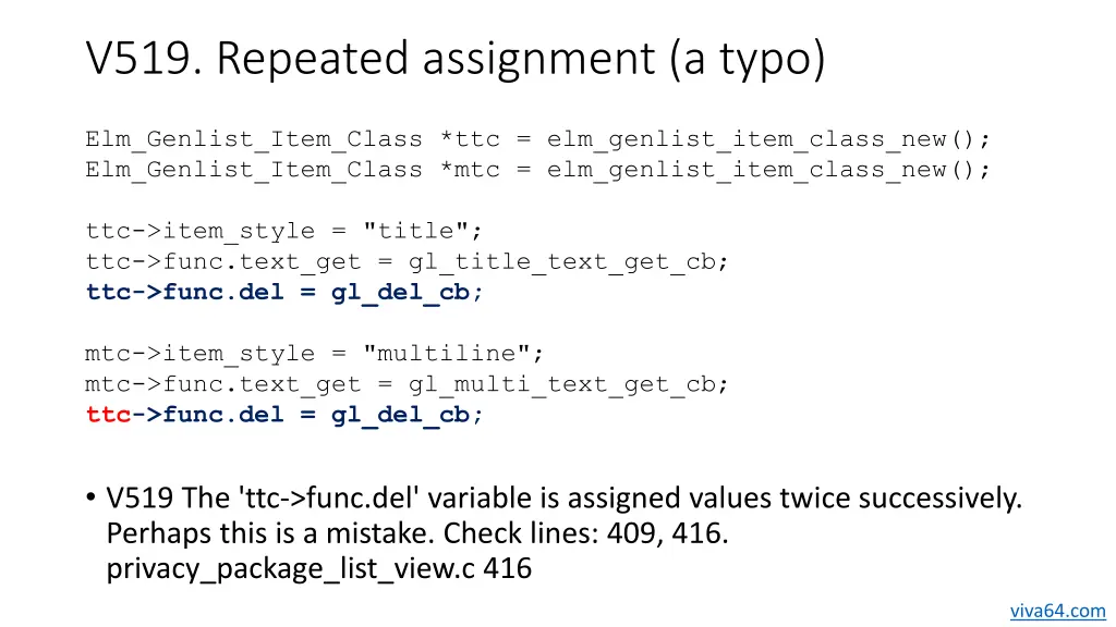 v519 repeated assignment a typo