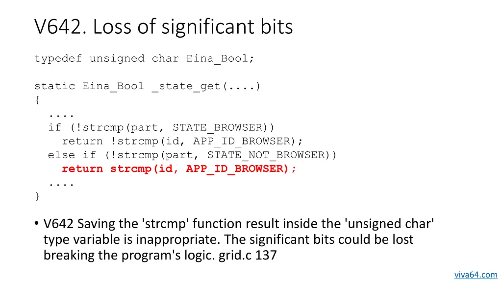 v642 loss of significant bits