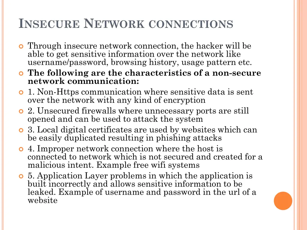 i nsecure n etwork connections