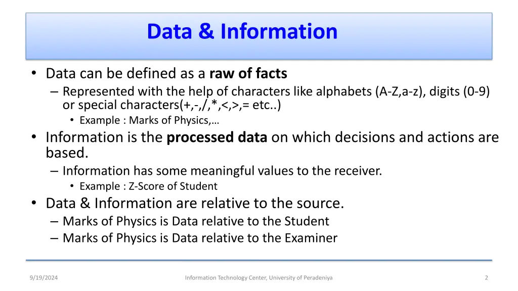 data information