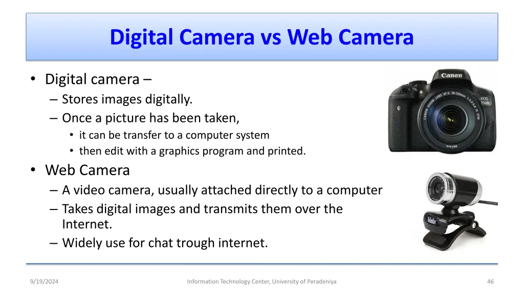 digital camera vs web camera