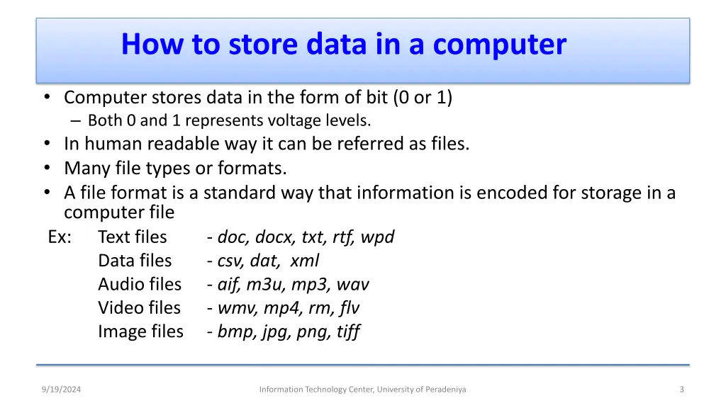 how to store data in a computer