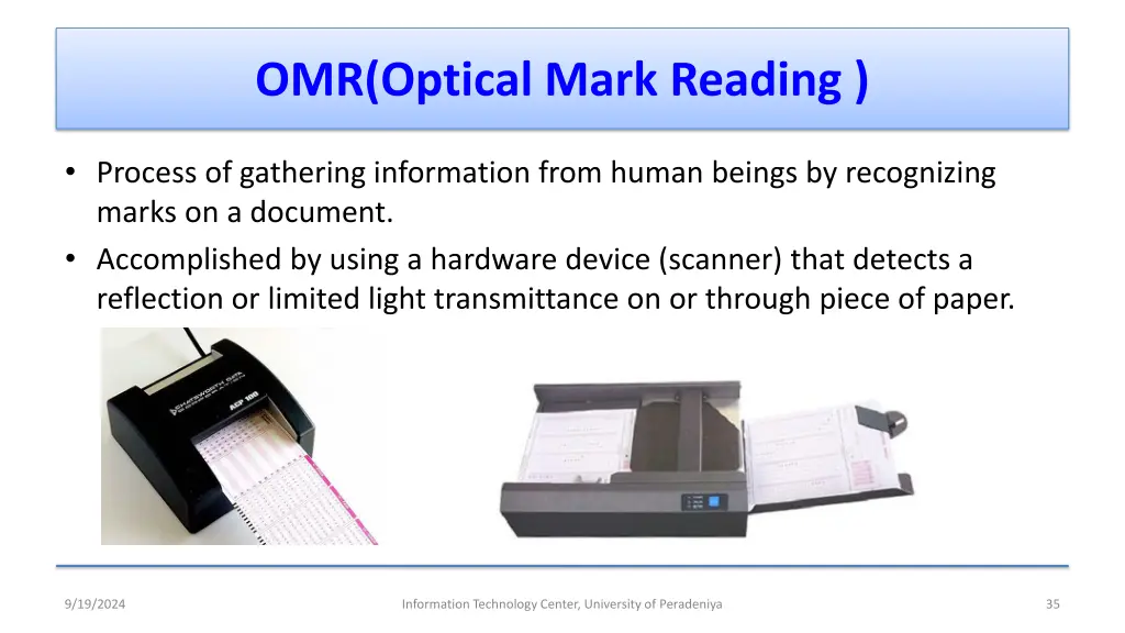 omr optical mark reading