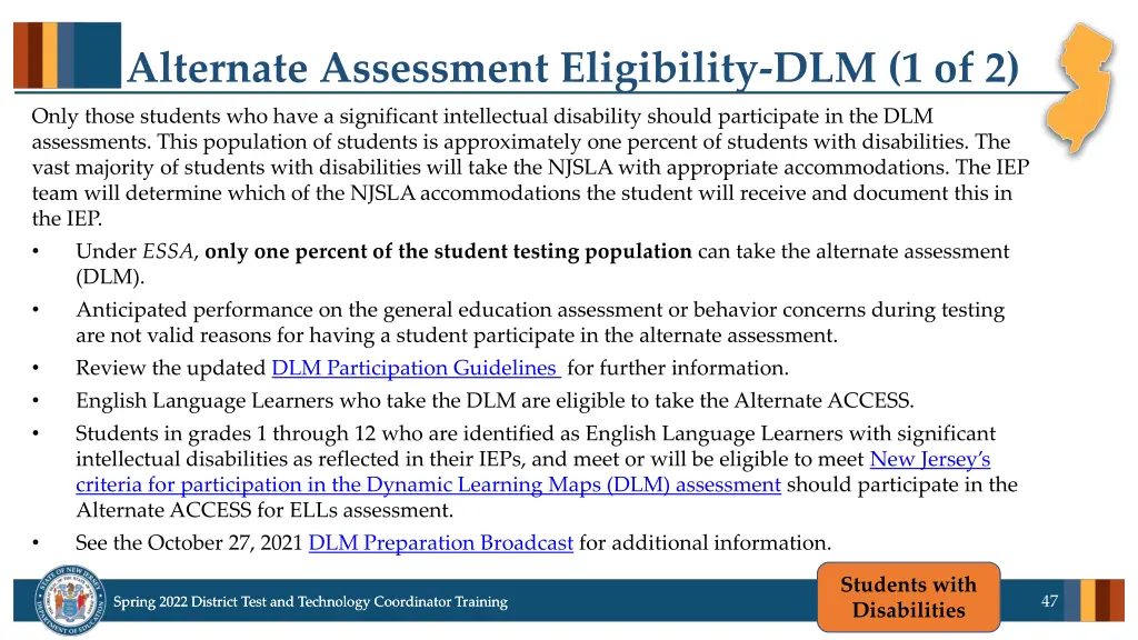 alternate assessment eligibility dlm 1 of 2