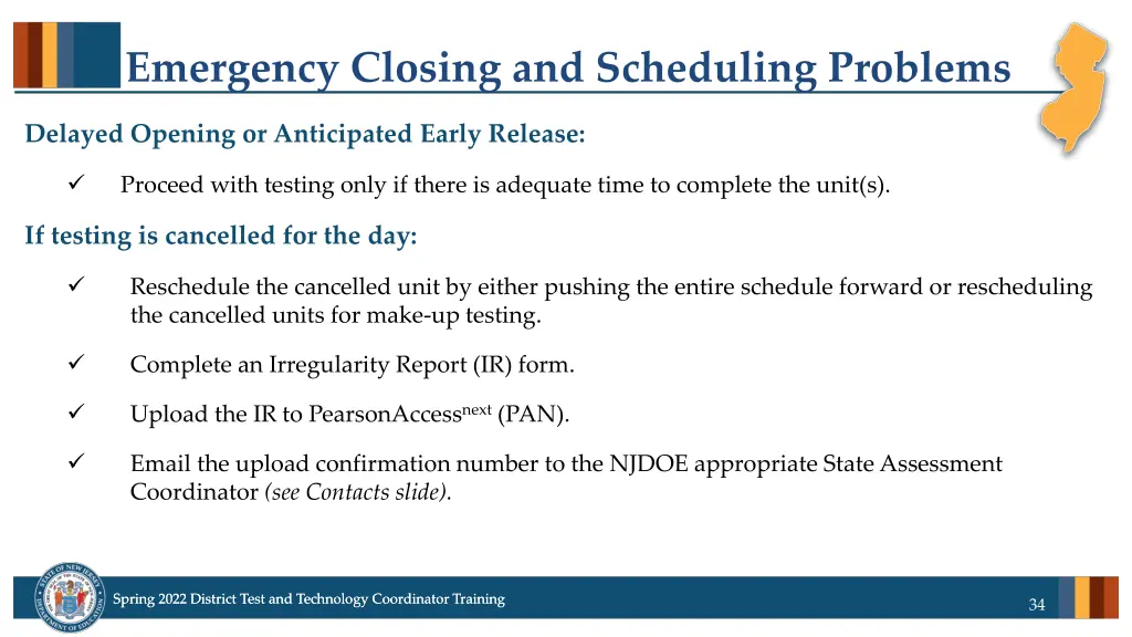 emergency closing and scheduling problems