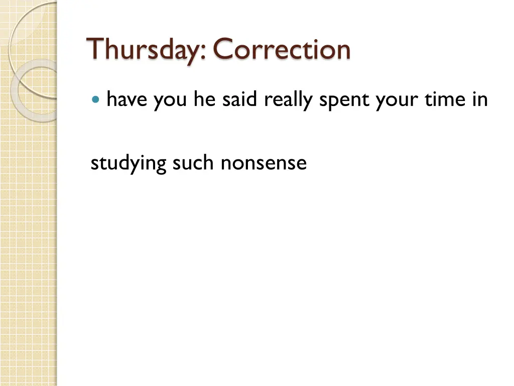 thursday correction