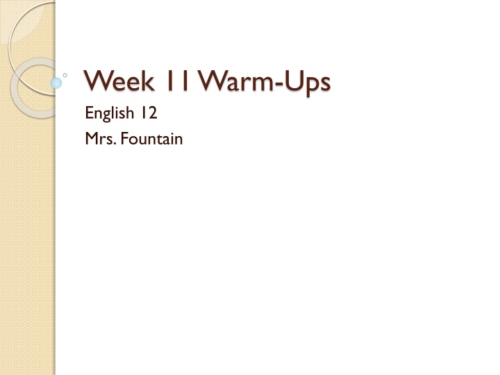 week 11 warm ups english 12 mrs fountain