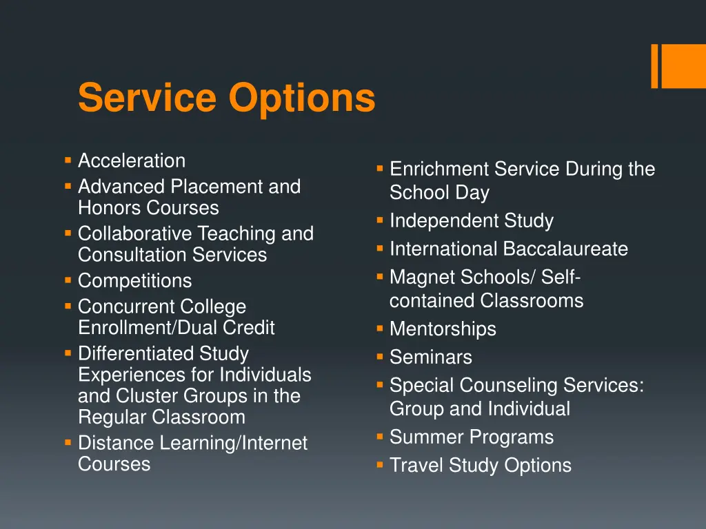 service options