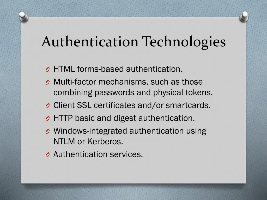 authentication technologies