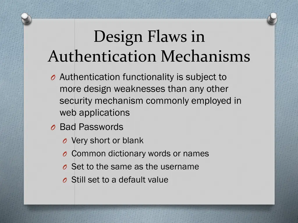 design flaws in authentication mechanisms