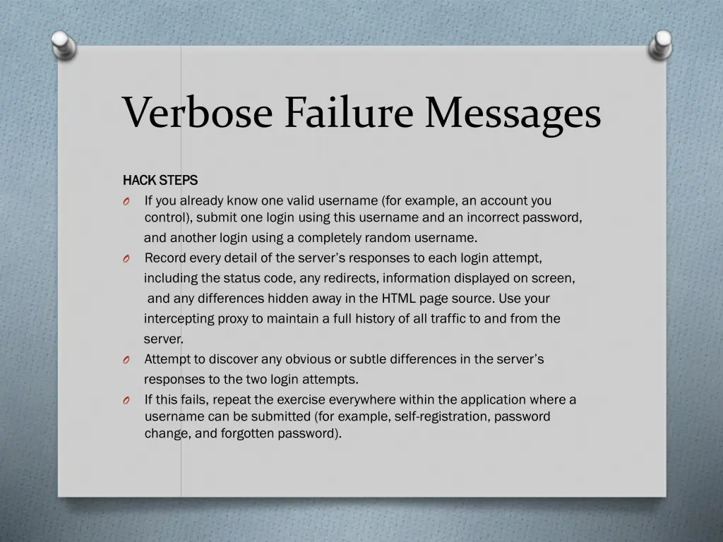 verbose failure messages 1