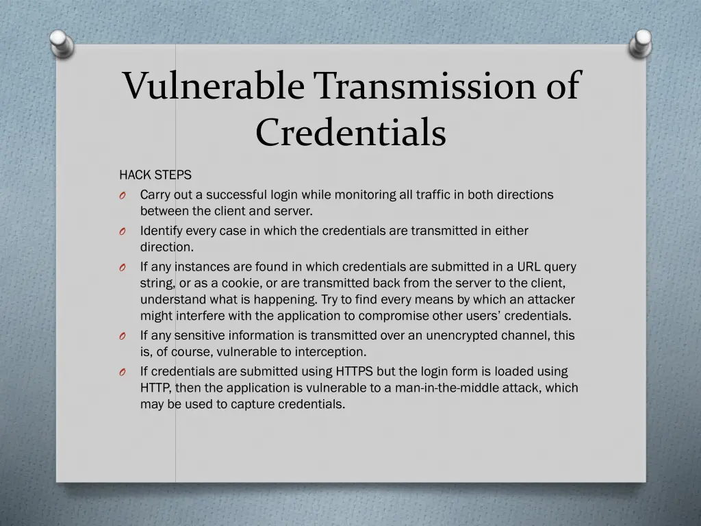 vulnerable transmission of credentials 2