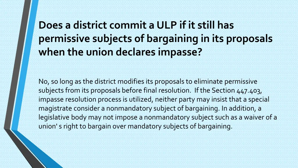 does a district commit a ulp if it still