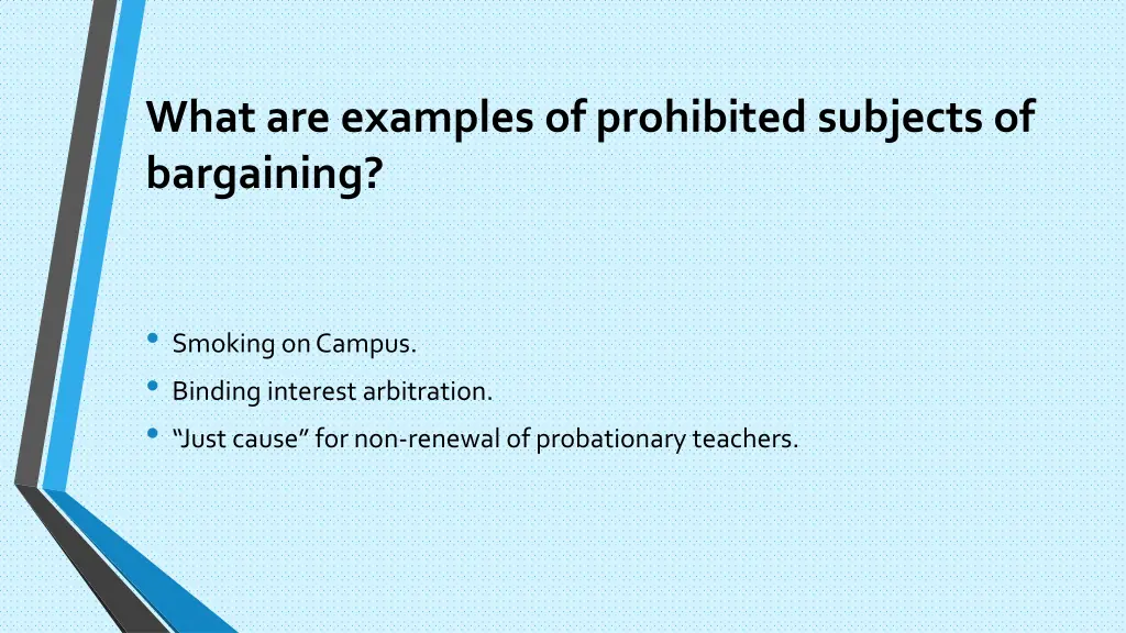 what are examples of prohibited subjects