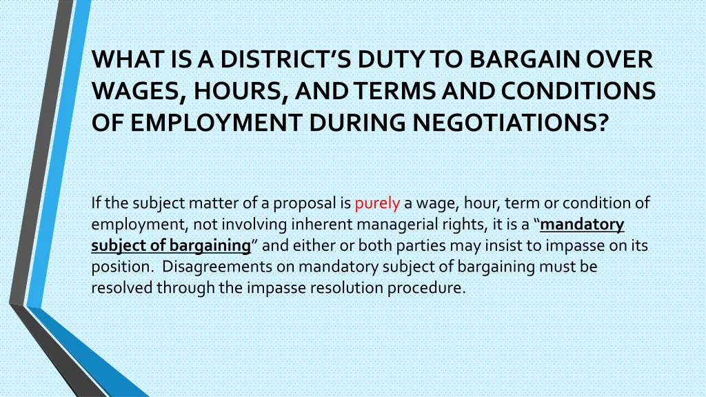 what is a district s duty to bargain over wages