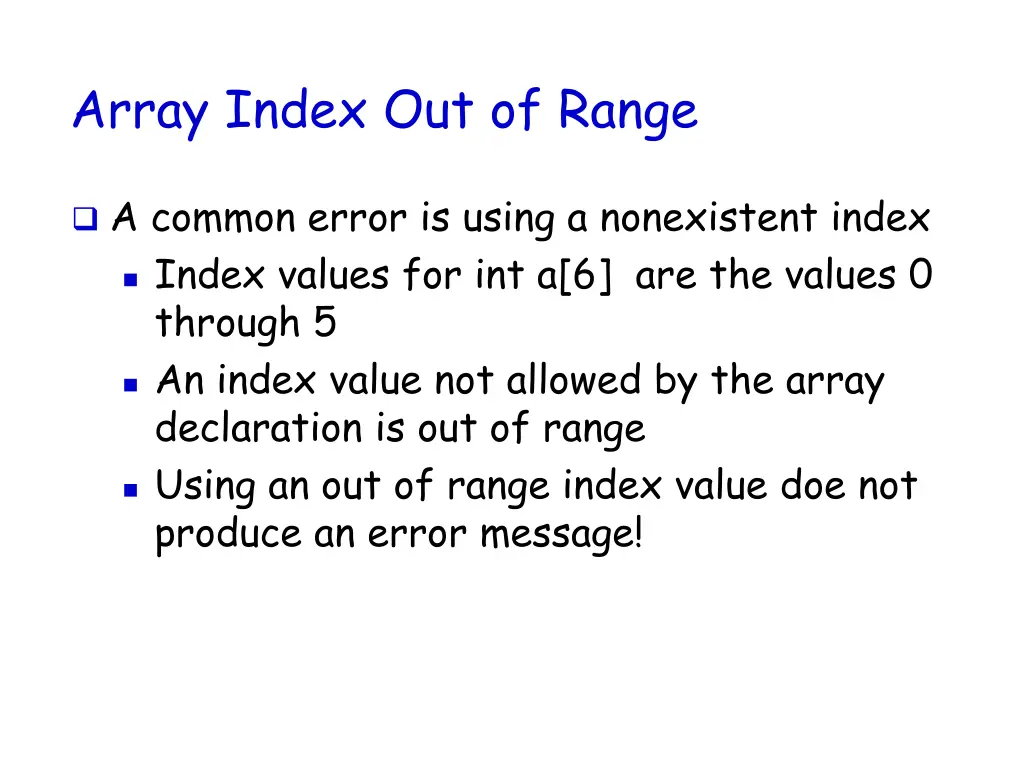 array index out of range