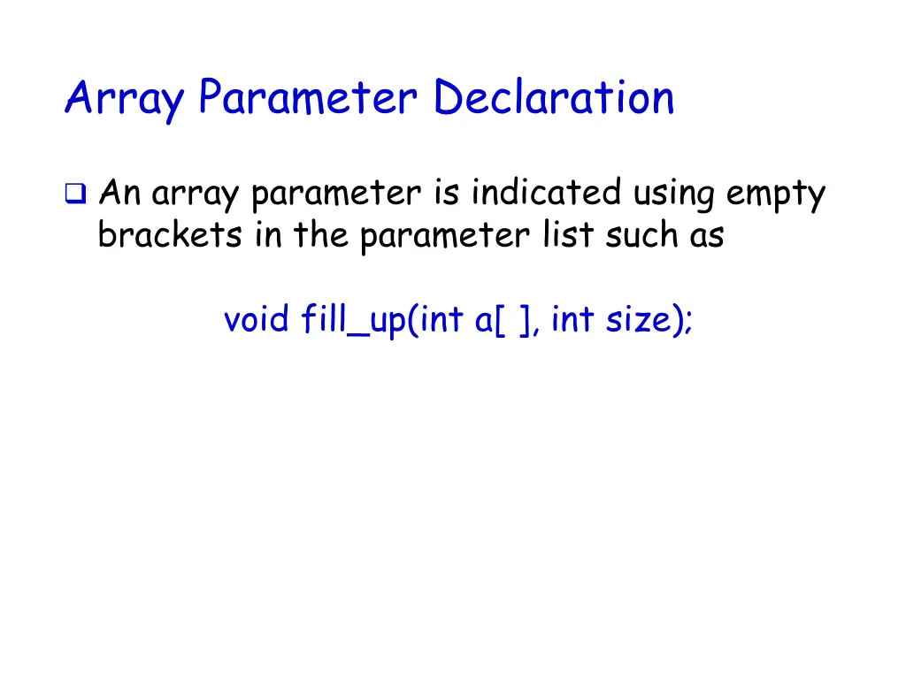 array parameter declaration