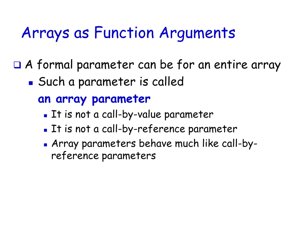 arrays as function arguments