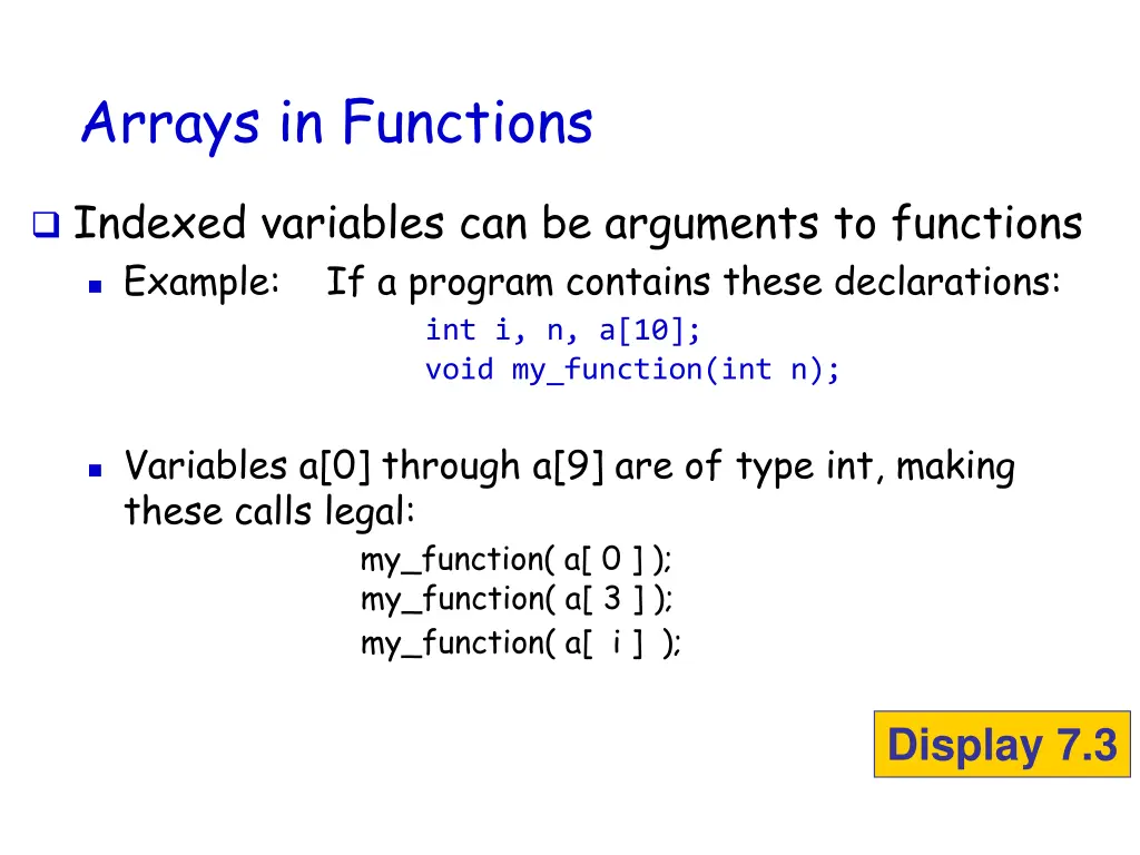 arrays in functions 1