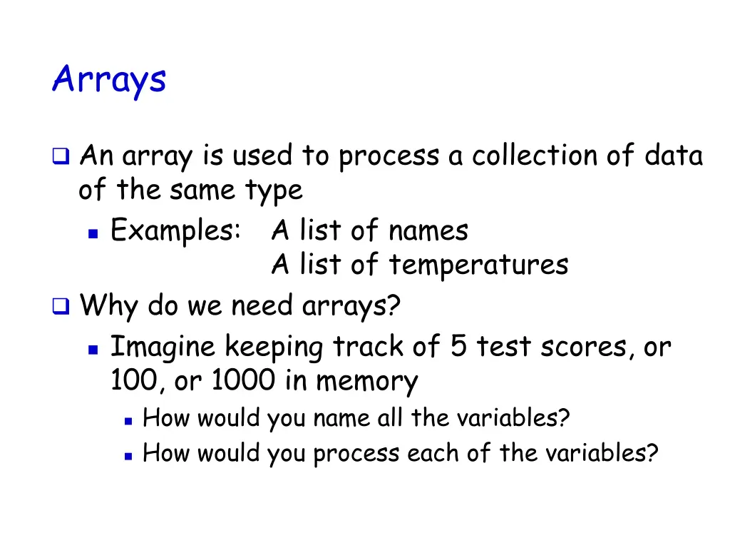 arrays