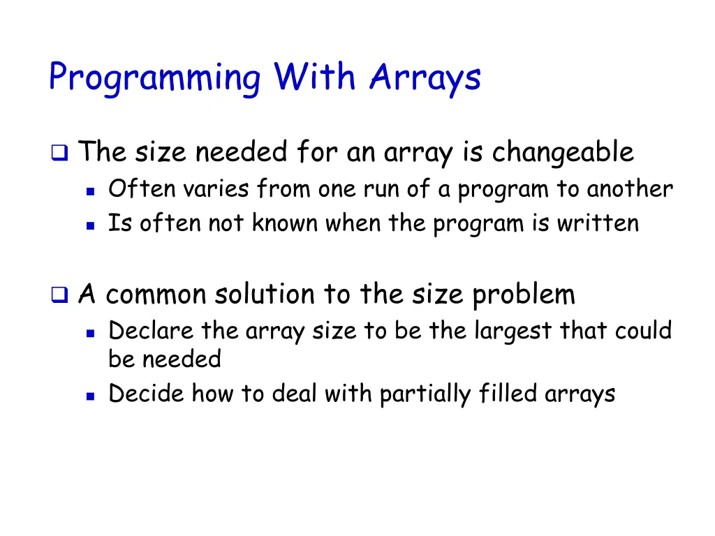 programming with arrays 1