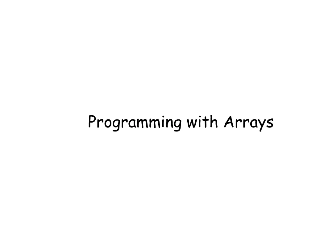 programming with arrays