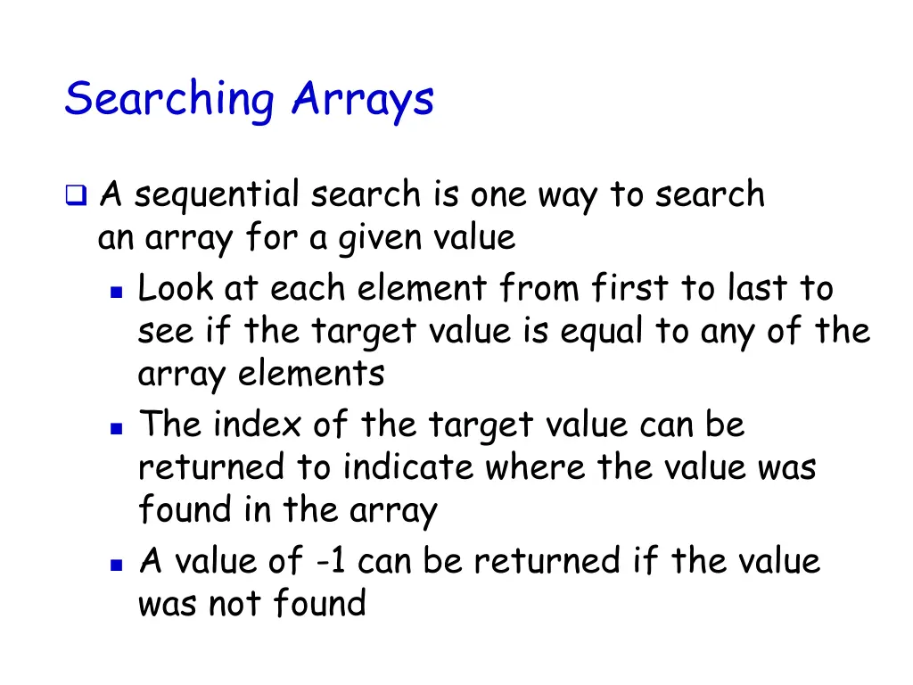 searching arrays