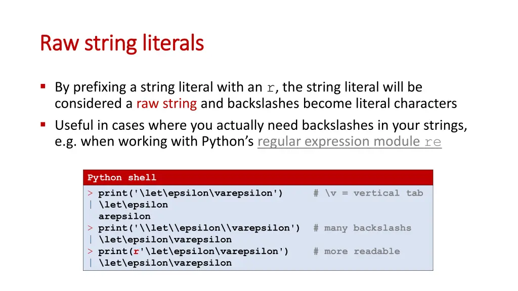 raw string literals raw string literals