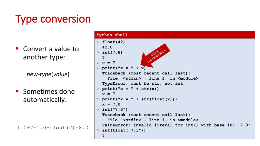 type conversion type conversion