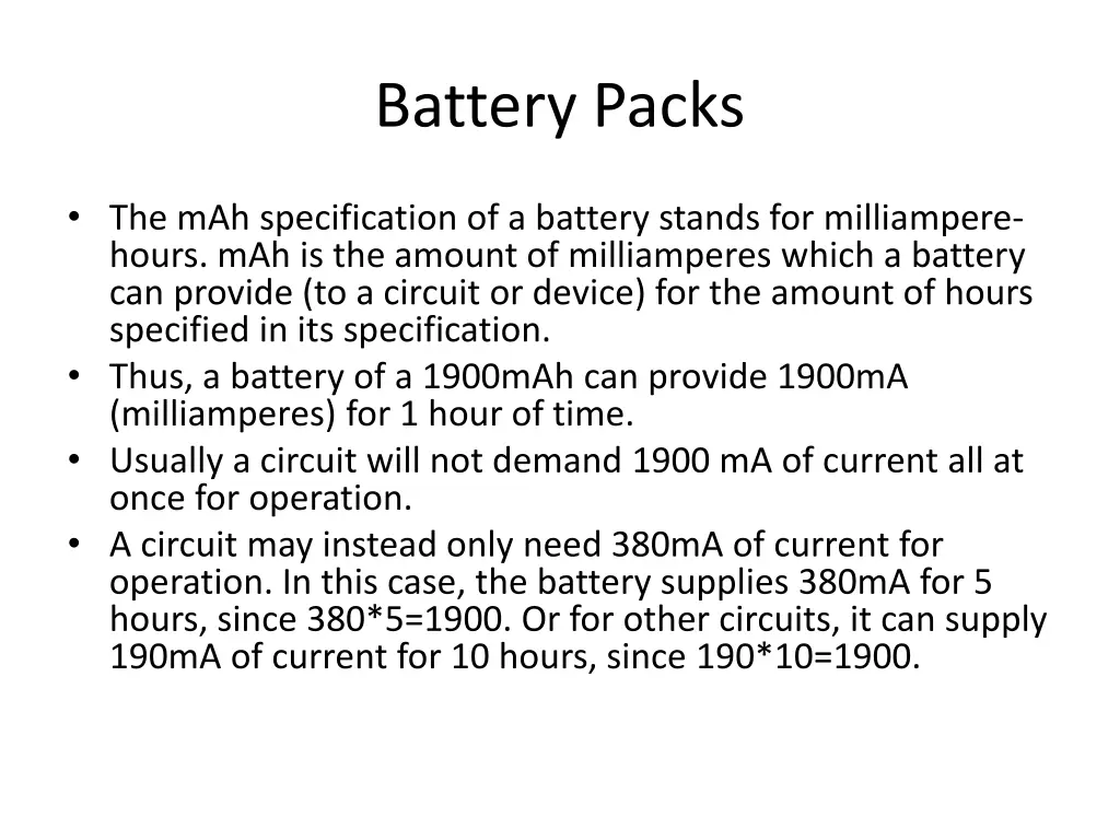 battery packs