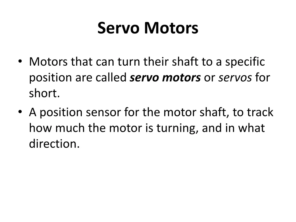 servo motors